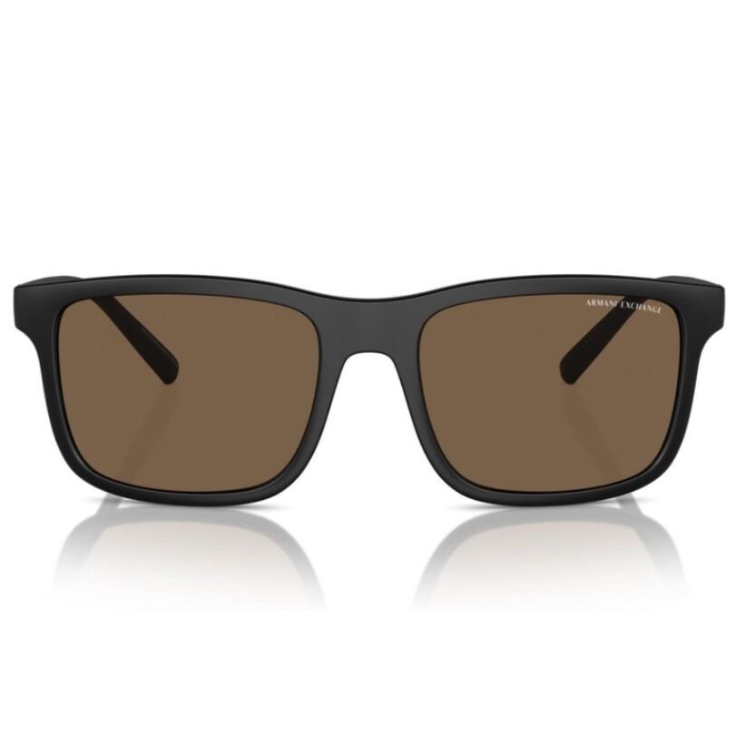ARMANI EXCHANGE 0AX4145S-807873 MEN’S MATTE BLACK SOFT SQUARE SUNGLASSES