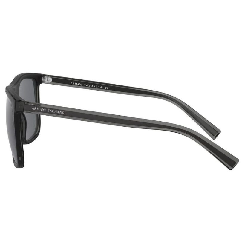 ARMANI EXCHANGE AX4102SF-831887 MEN’S SHINY BLACK SOFT SQUARE SUNGLASSES - Image 2