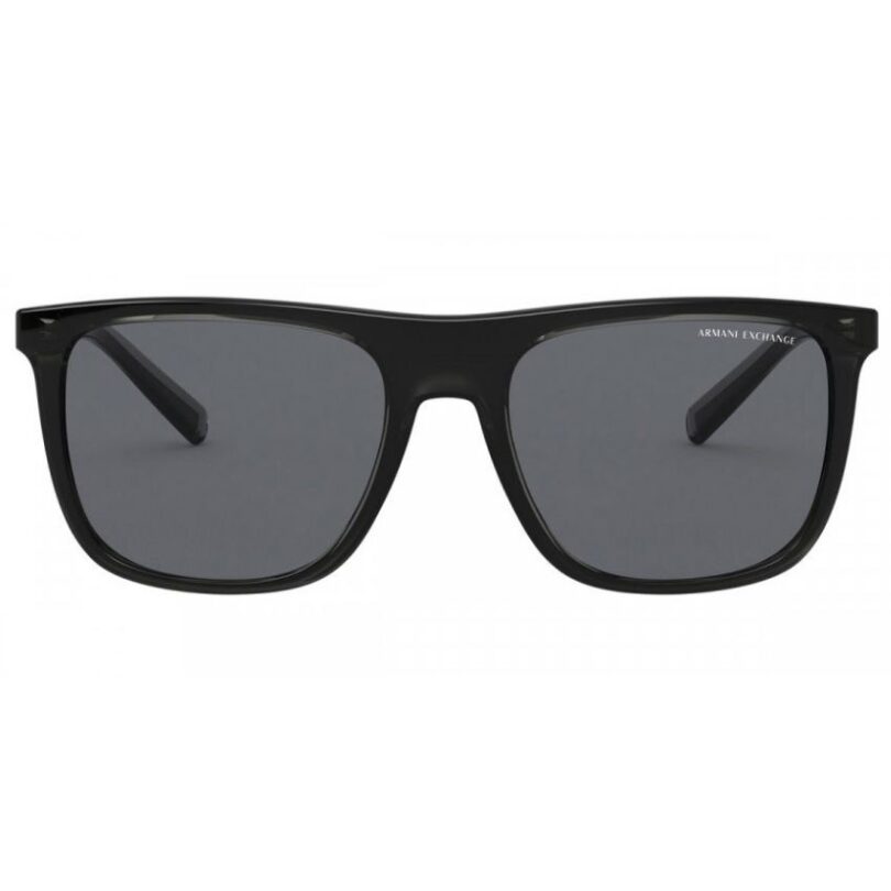 ARMANI EXCHANGE AX4102SF-831887 MEN’S SHINY BLACK SOFT SQUARE SUNGLASSES
