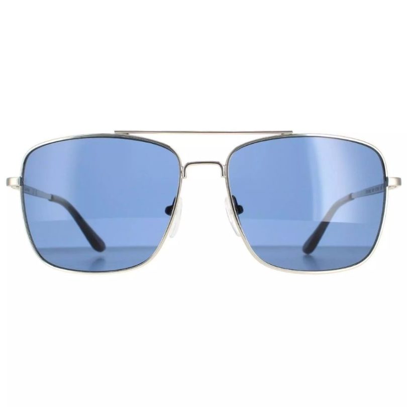 CALVIN-KLEIN-CK19136S-045 Men’s CK19136S 045 Silver Smoke Gray Sunglasses