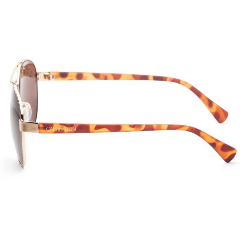 CALVIN-KLEIN-CK19316S-717 Men’s Aviator Gold Frame Brown Lens Sunglasses - Image 3