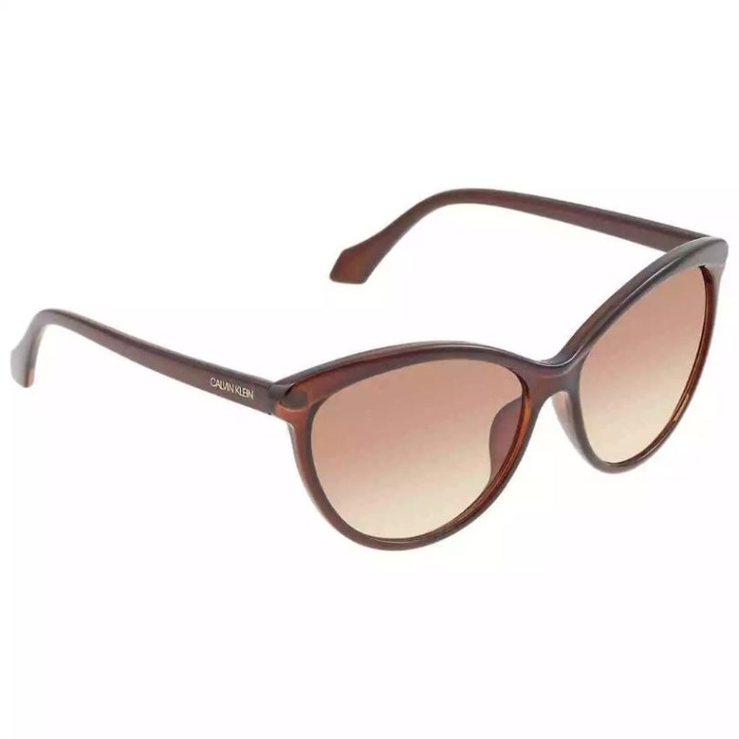 CALVIN KLEIN CK19534S-210 Women’s Cat Eye Brown Frame Sunglasses - Image 2