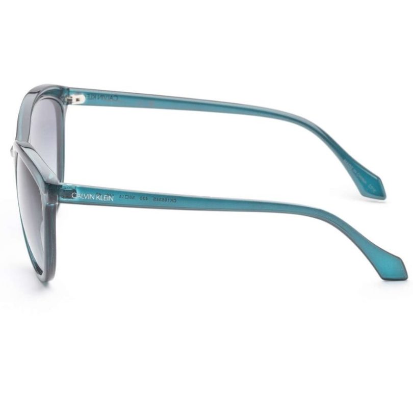 CALVIN KLEIN CK19534S-430 Women’s Crystal Teal Cat Eye Frame Sunglasses - Image 3