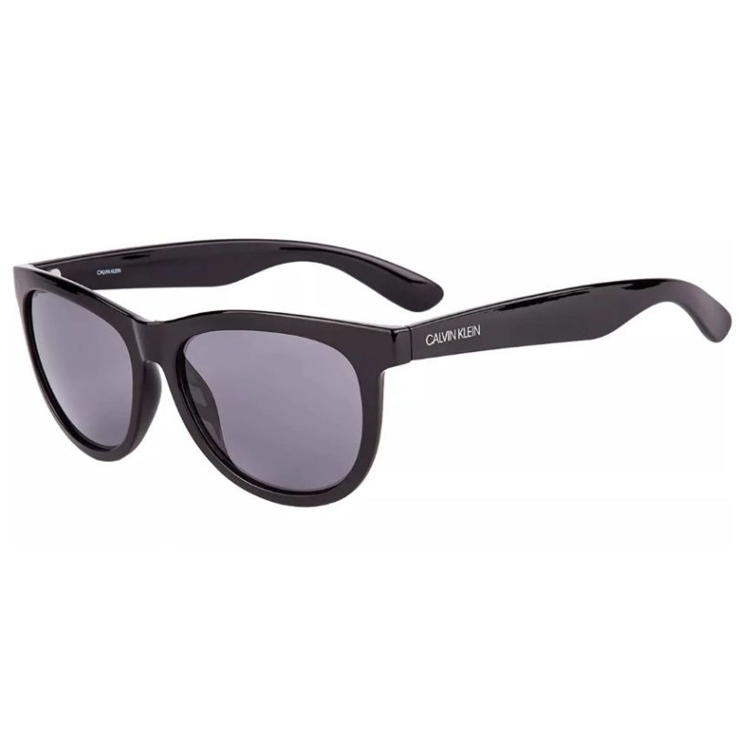 CALVIN KLEIN CK19567S-001 Men’s Black Solid Round Frame Sunglasses - Image 2