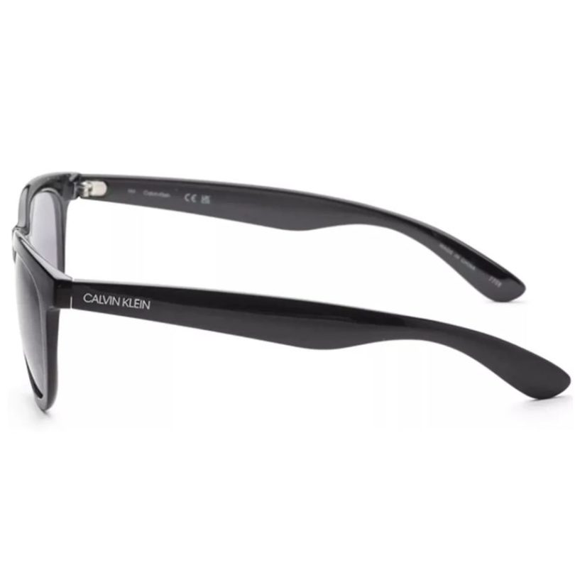 CALVIN KLEIN CK19567S-001 Men’s Black Solid Round Frame Sunglasses - Image 3