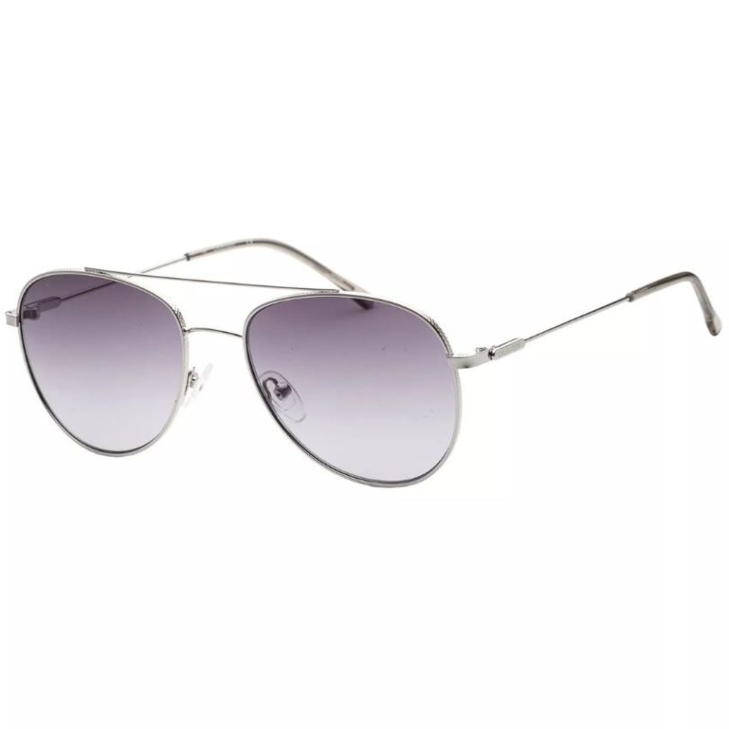 CALVIN KLEIN CK20120S-045 Unisex Silver and Grey Pilot Metal Frame Sunglasses - Image 2