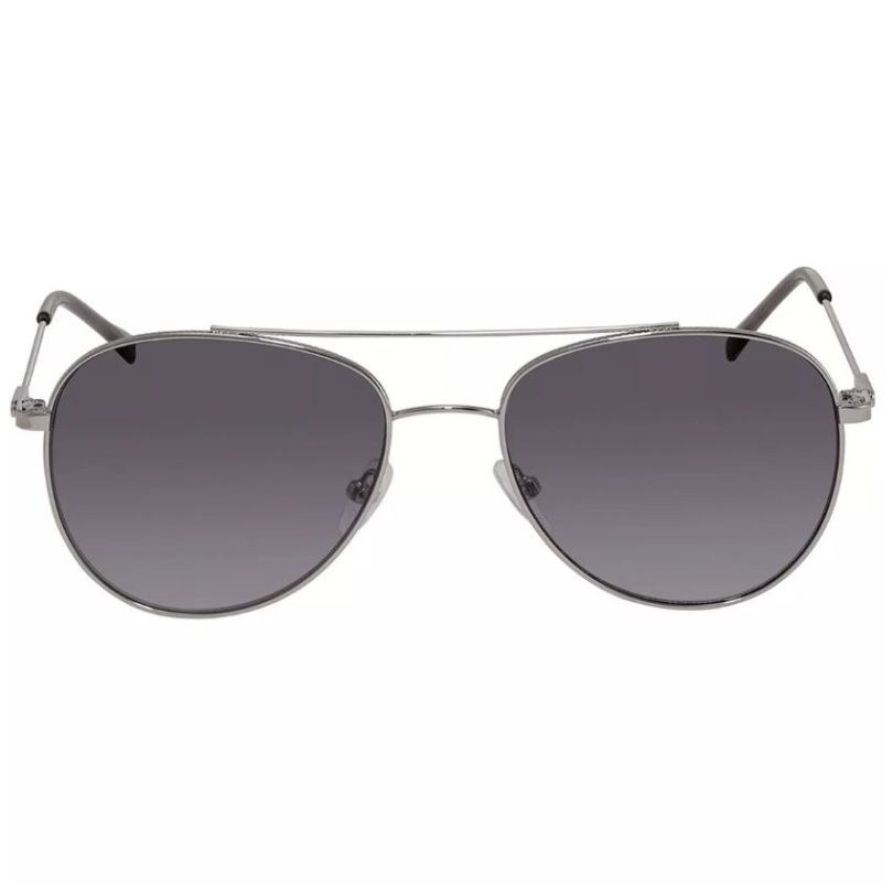 CALVIN KLEIN CK20120S-045 Unisex Silver and Grey Pilot Metal Frame Sunglasses