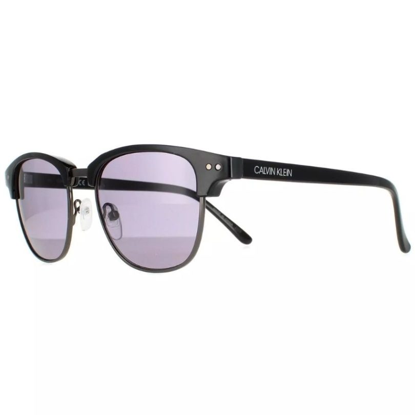 CALVIN KLEIN CK20314S-001 Men’s Shiny Black Solid Smoke Sunglasses - Image 2