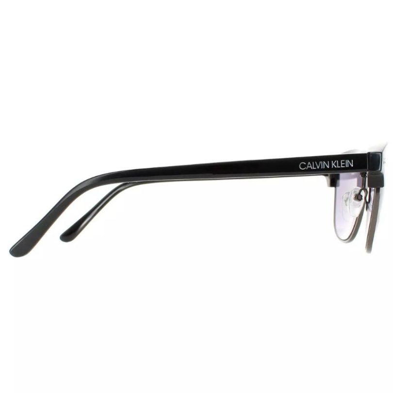 CALVIN KLEIN CK20314S-001 Men’s Shiny Black Solid Smoke Sunglasses - Image 3
