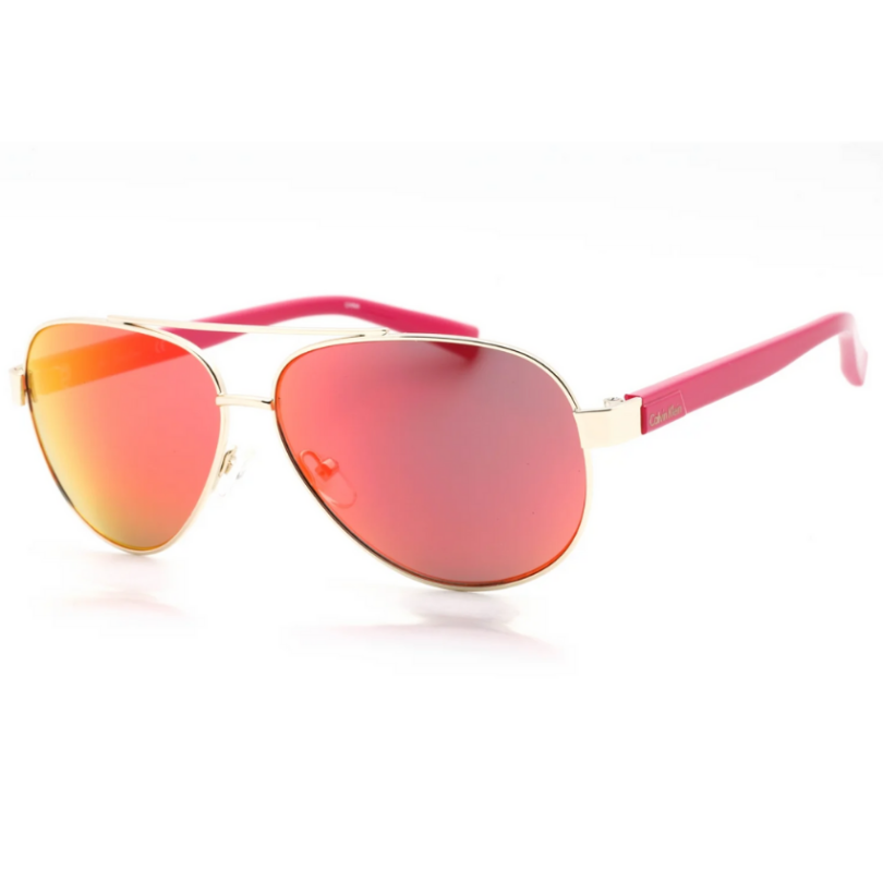 CALVIN KLEIN R358S-664 Unisex Gold Metal Frame Sunglasses