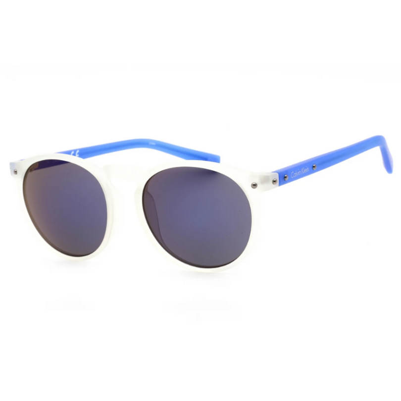 CALVIN KLEIN R740S-971 Unisex Opaque White Frame Sunglasses - Image 2