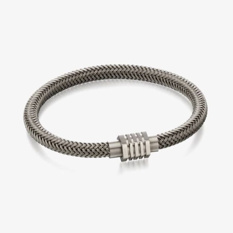 Fred Bennett B5054 Men’s Stainless Steel Grey Woven Bracelet