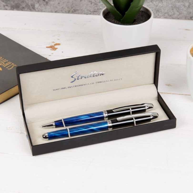 Stratton ST1002 Roller Ball & Ballpoint Pen Set -Blue/Black - Image 2
