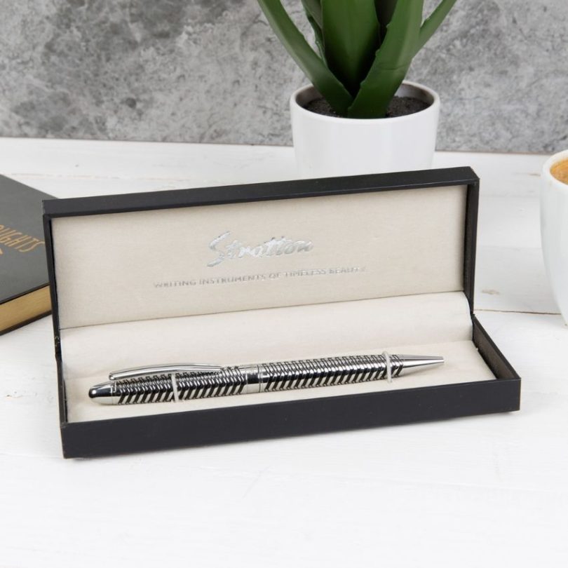 Stratton ST1205 Ballpoint Pen – Silver & Black - Image 2