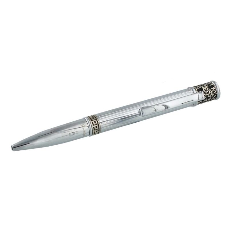 Stratton ST1209 Ballpoint Pen – Silver with Ornate Scroll Trim